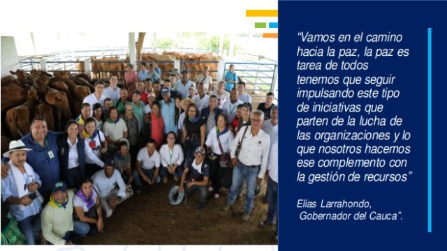 30 familias de Mercaderes y Bolivar dan testimonio de la formalizacion de la economia rural en el Cauca