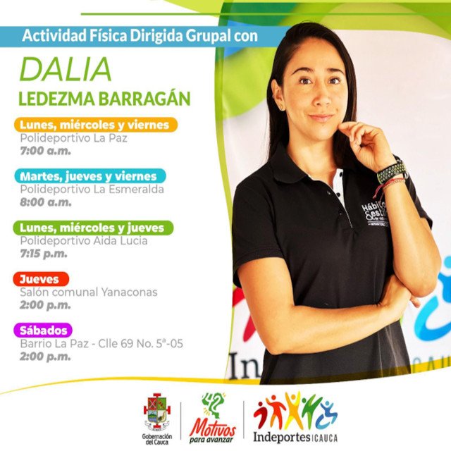 Actividades de hábitos y estilos de vida saludable en Popayán