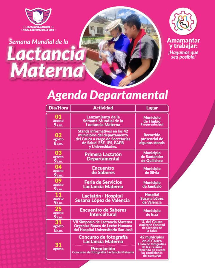 Agenda departamental semana lactancia materna