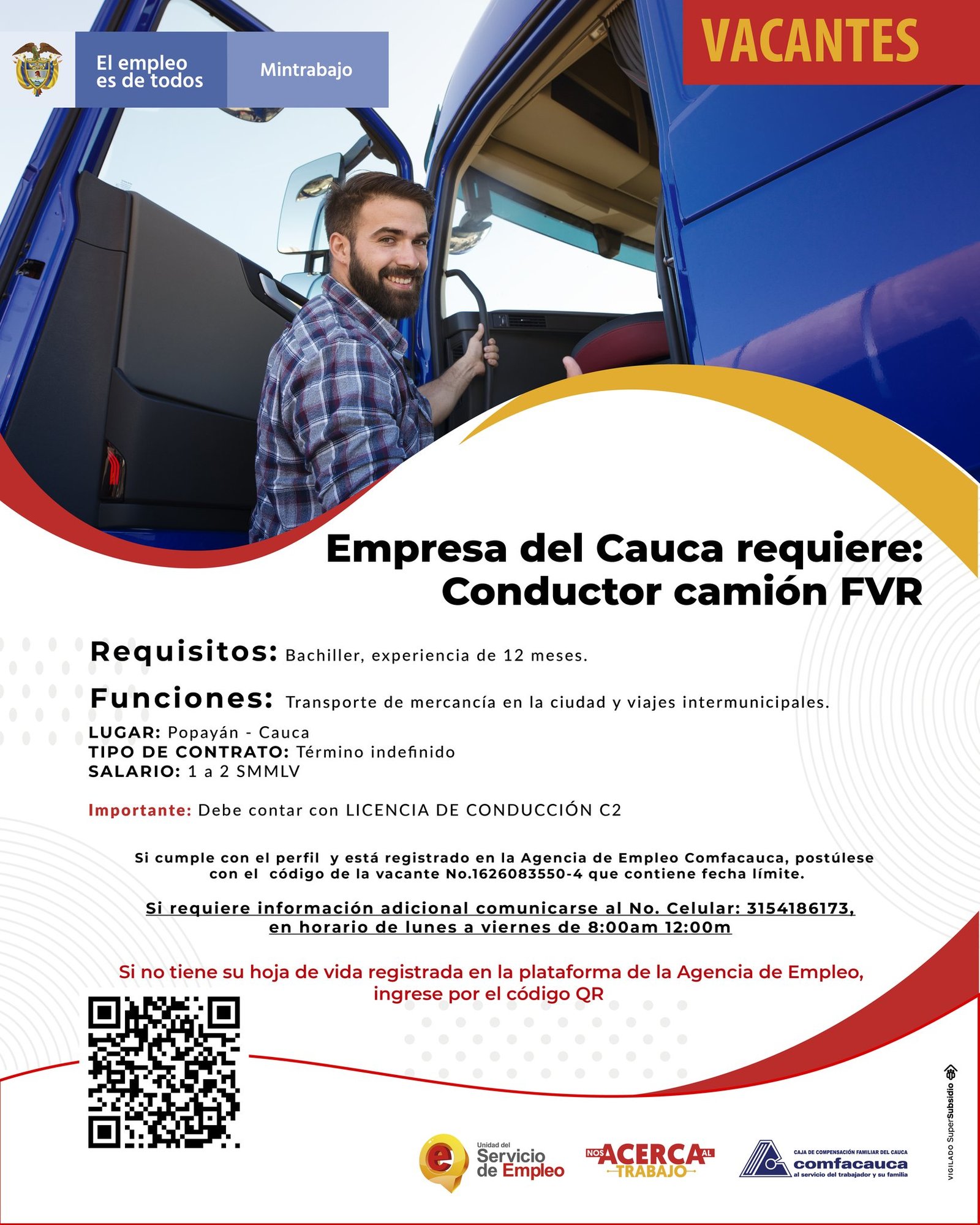 Atención a estas vacantes - Comfacauca