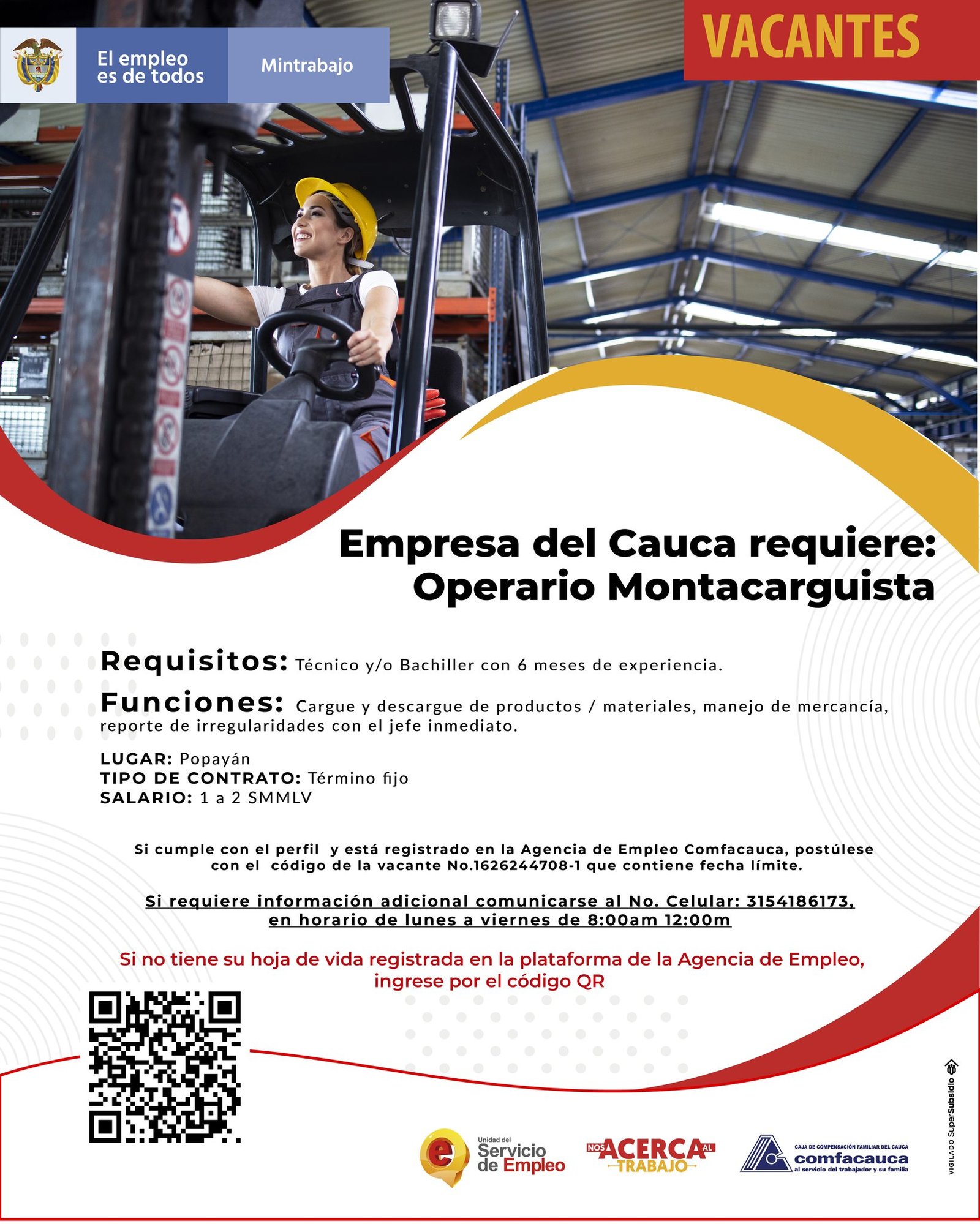 Atención a estas vacantes - Comfacauca1