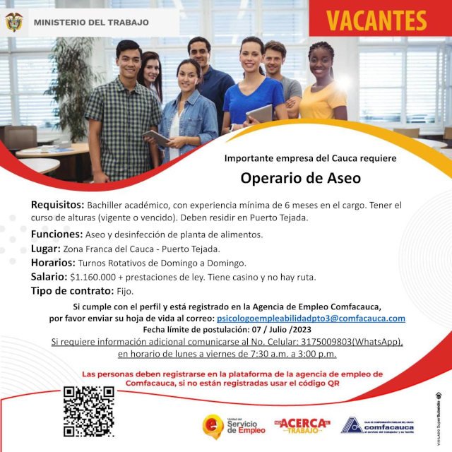 Atención a éstas vacantes - Comfacauca2