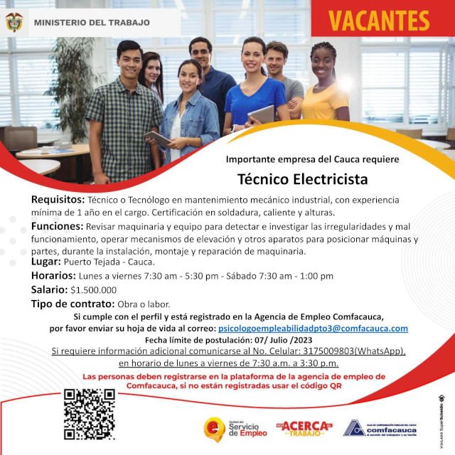 Atención a éstas vacantes - Comfacauca4