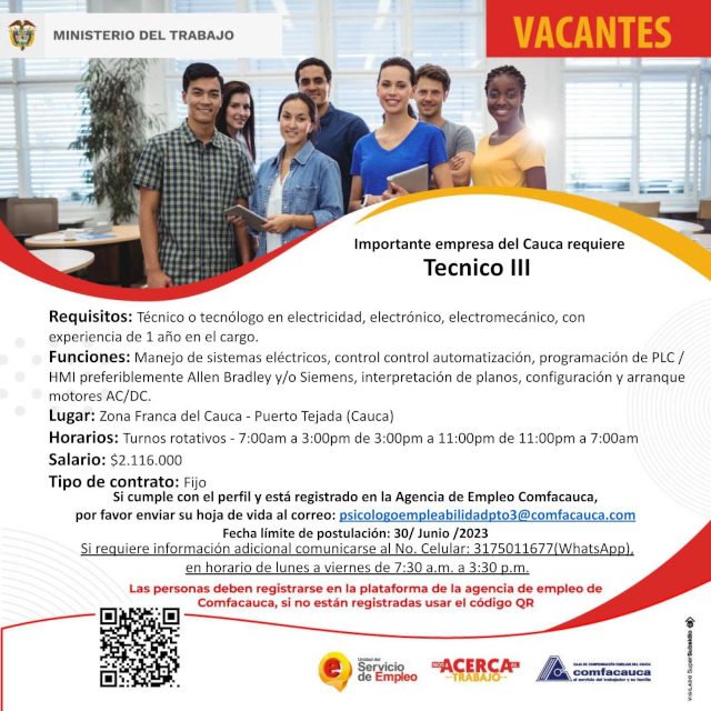Atención a éstas vacantes - Comfacauca5