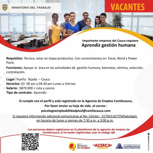 Atención a éstas vacantes - Servicio Empleo Comfacauca1