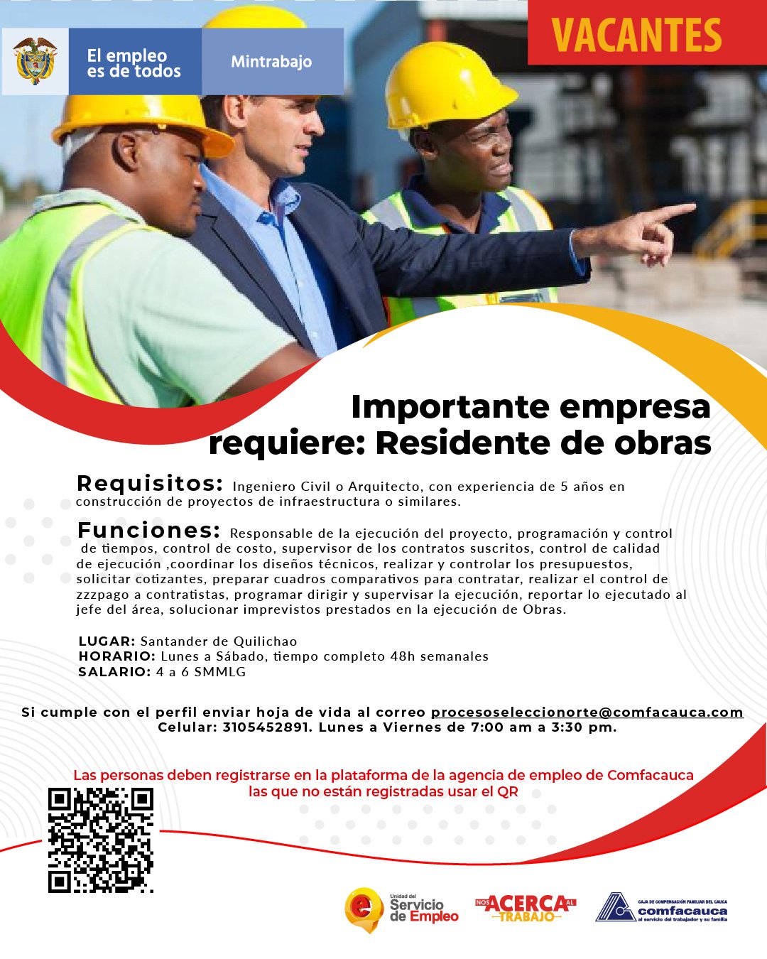 Atención a estas vacantes - Comfacauca