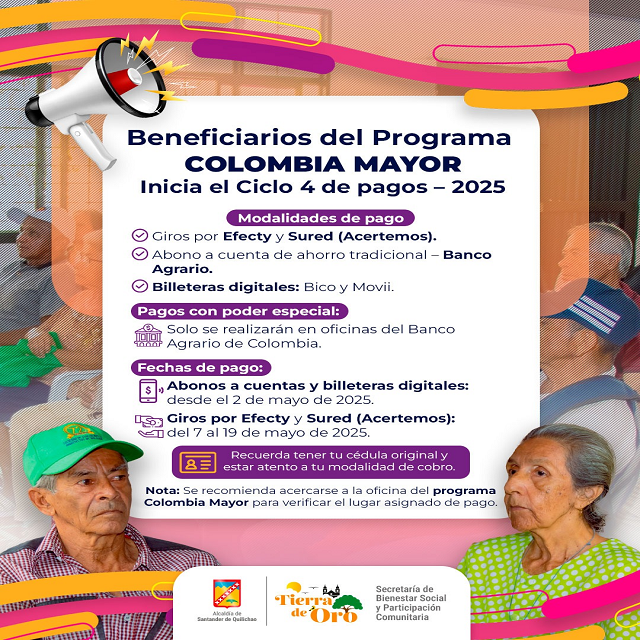 Atención beneficiarios del programa Colombia Mayor