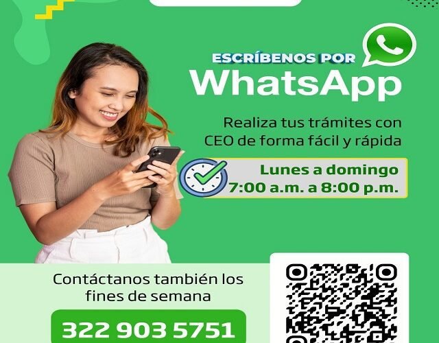 📱 ¡Atención todos los días! CEO amplía el acceso a servicio al cliente por WhatsApp, incluso fines de semana