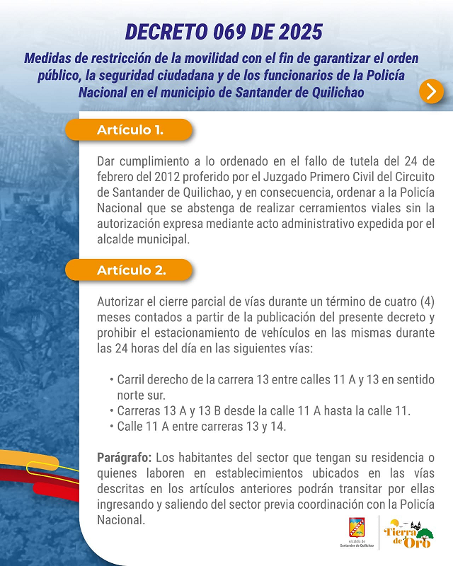 ¡Atención Quilichao! Restricciones de movilidad y parqueo en el centro de la ciudad