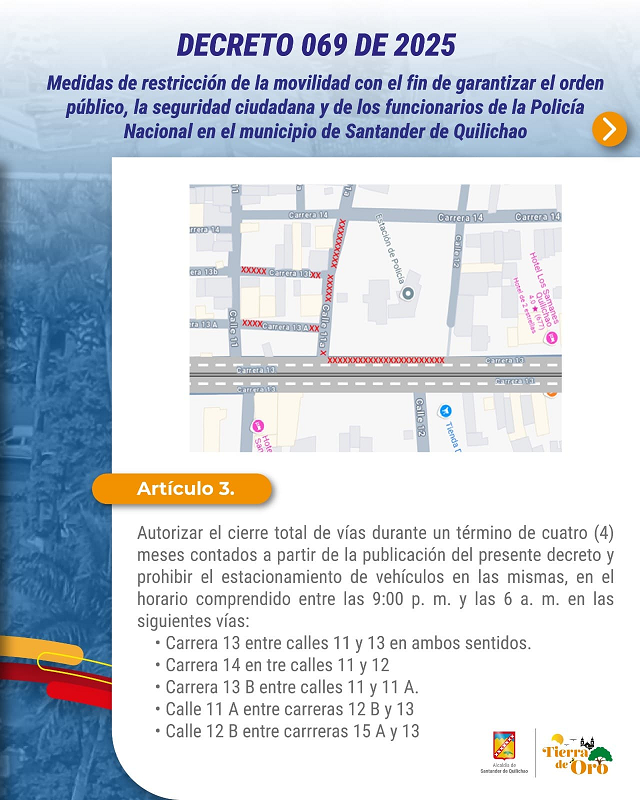 ¡Atención Quilichao! Restricciones de movilidad y parqueo en el centro de la ciudad