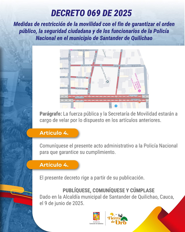 ¡Atención Quilichao! Restricciones de movilidad y parqueo en el centro de la ciudad