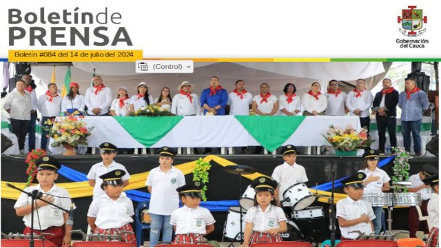 BOLETÍN DE PRENSA Nº 084 GOBERNACIÓN DEL CAUCA