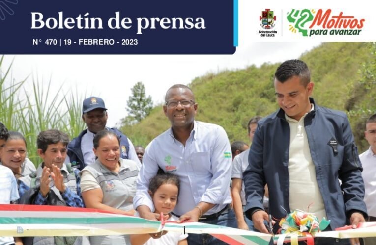 BOLETÍN DE PRENSA Nº 470 GOBERNACIÓN DEL CAUCA
