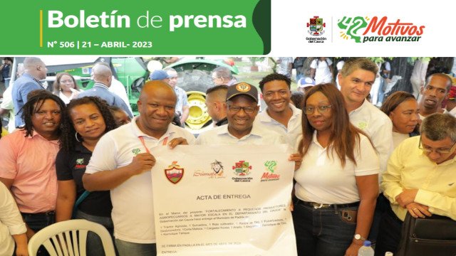 Boletin de Prensa No 506 Gobernacion del Cauca