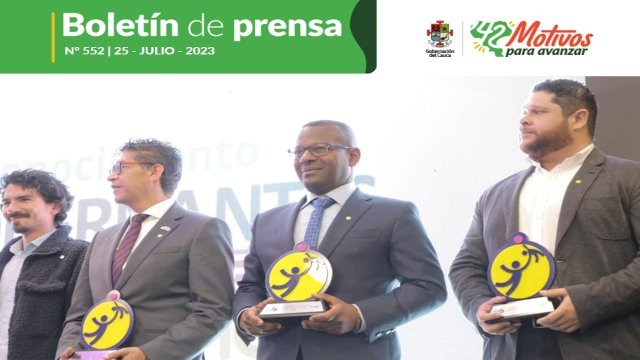 BOLETÍN DE PRENSA Nº 552 GOBERNACIÓN DEL CAUCA
