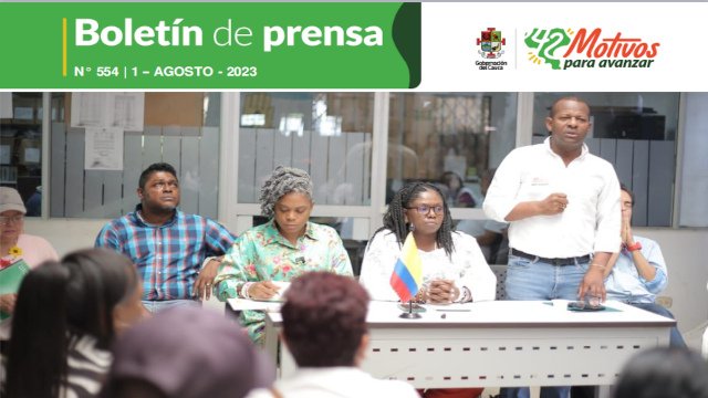 BOLETÍN DE PRENSA Nº 554 GOBERNACIÓN DEL CAUCA
