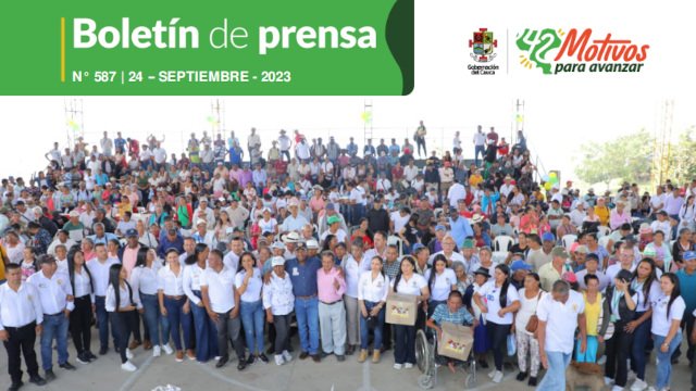 BOLETÍN DE PRENSA Nº 587 GOBERNACIÓN DEL CAUCA