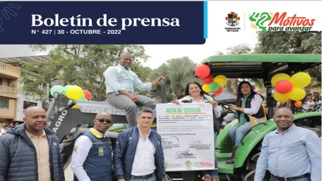 BOLETÍN DE PRENSA Nº 427 GOBERNACIÓN DEL CAUCA