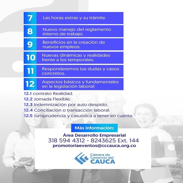 Cámara de Comercio del Cauca Invita a Conocer los Cambios Obligatorios de la Ley 2466 de 2025 (Reforma Laboral)