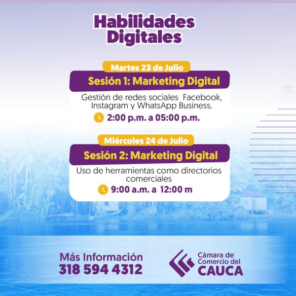 Capacitacion marketing digital - Guapi - Camara de Comercio del Cauca
