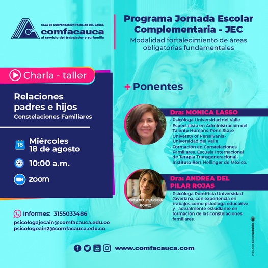 Charla Taller - Relaciones padres e hijos - Comfacauca