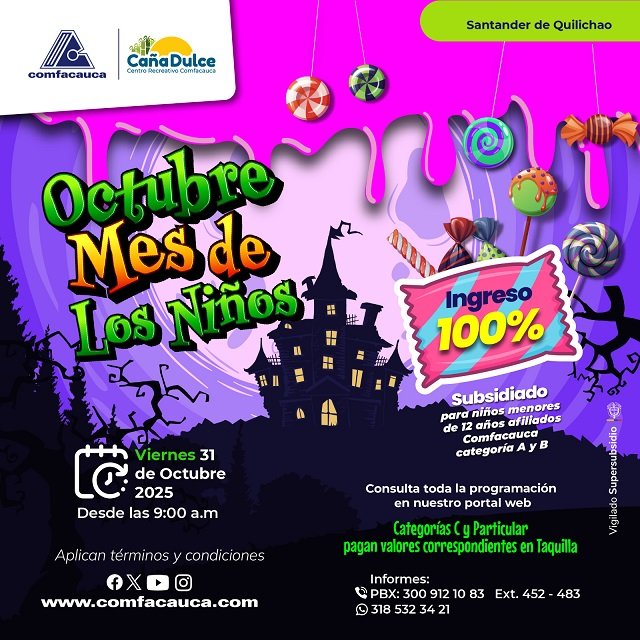 Comfacauca Cierra el Mes de los Niños con Programación Especial en Centros Recreativos