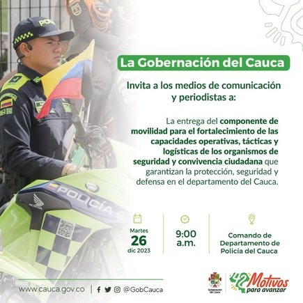 Componente movilidad Gobernacion del Cauca