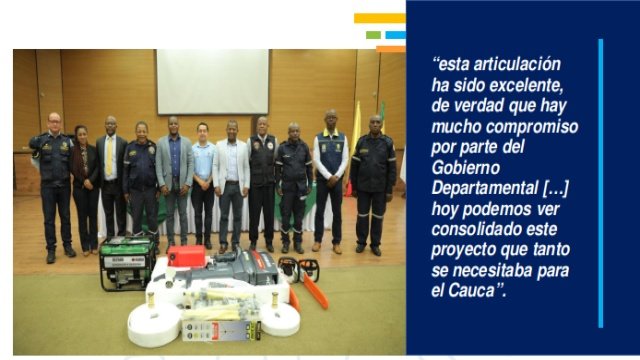Con una inversion de mas de 772 millones de pesos se fortalecen los 38 Cuerpos de Bomberos en el Cauca
