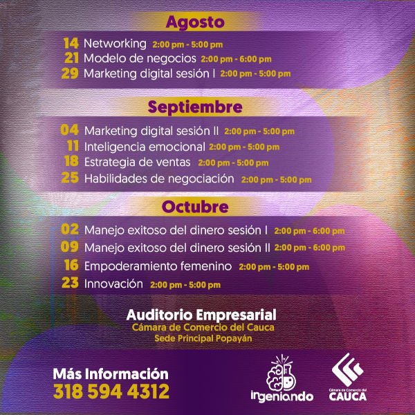 Conecta e inspira con mujeres apasionadas como tú - Camara de Comercio del Cauca