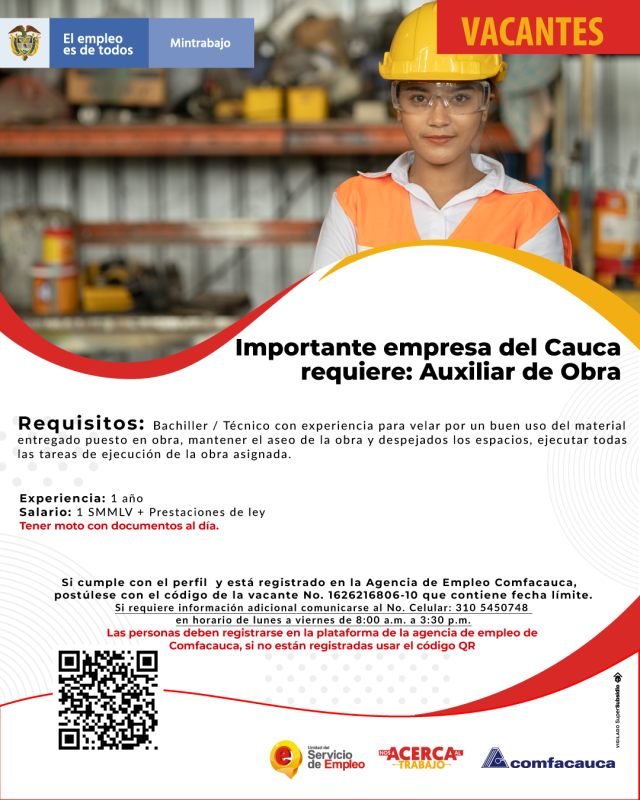 Conoce las vacantes de empleo que tenemos en todo el departamento1