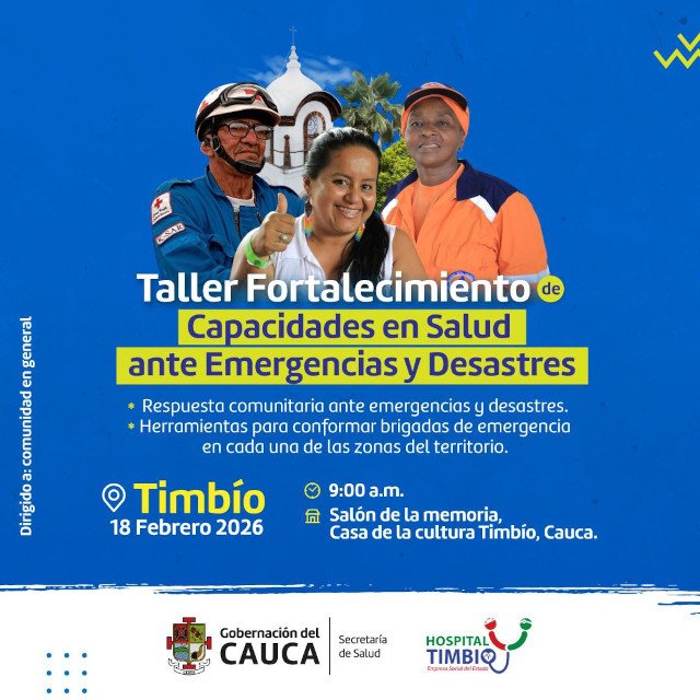 Conozca cómo participar en el Taller de Primer Respondiente ante Emergencias en el Cauca