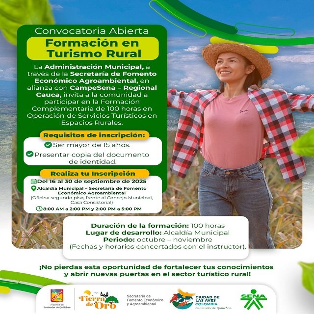 Convocatoria abierta Formacion en turismo rural