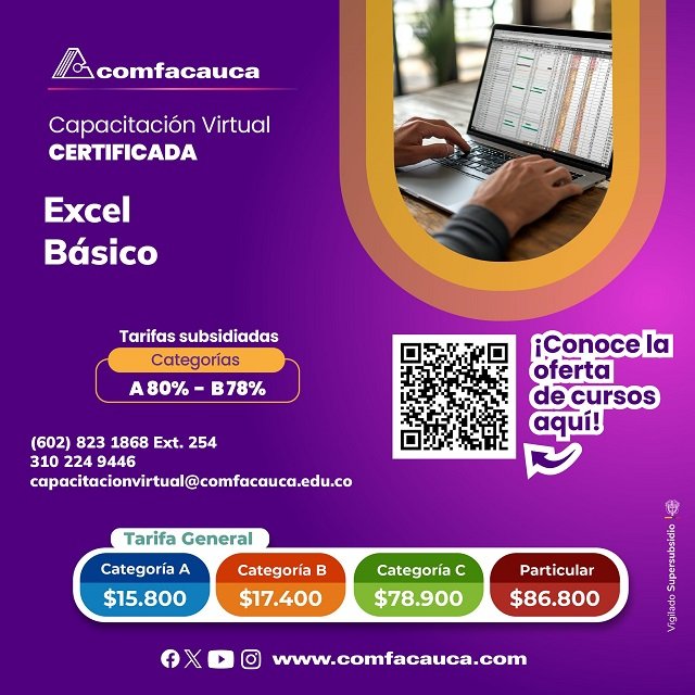 Cursos virtuales Comfacauca - Excel básico