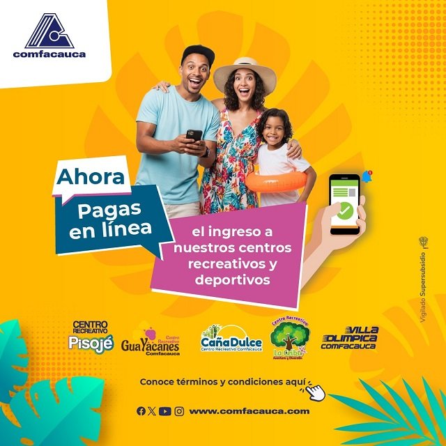 📱 Dile adiós a las filas: Comfacauca habilita portal de pagos en línea para sus centros recreativos 2 Dile adiós a las filas - Comfacauca habilita portal de pagos en línea para sus centros recreativos