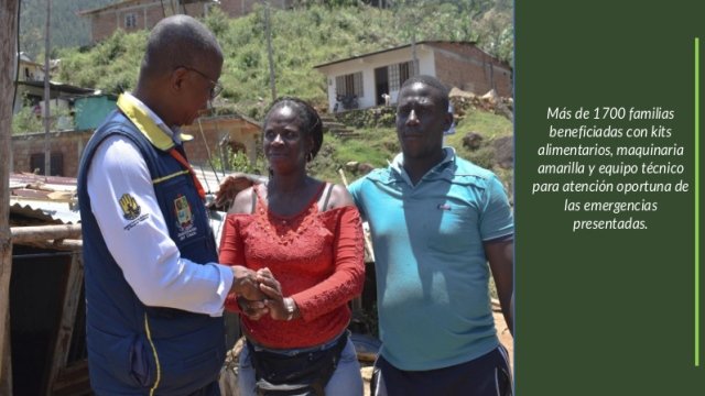 El Gobierno Departamental atiende emergencia en el municipio de Suarez por la creciente subita de cinco quebradas