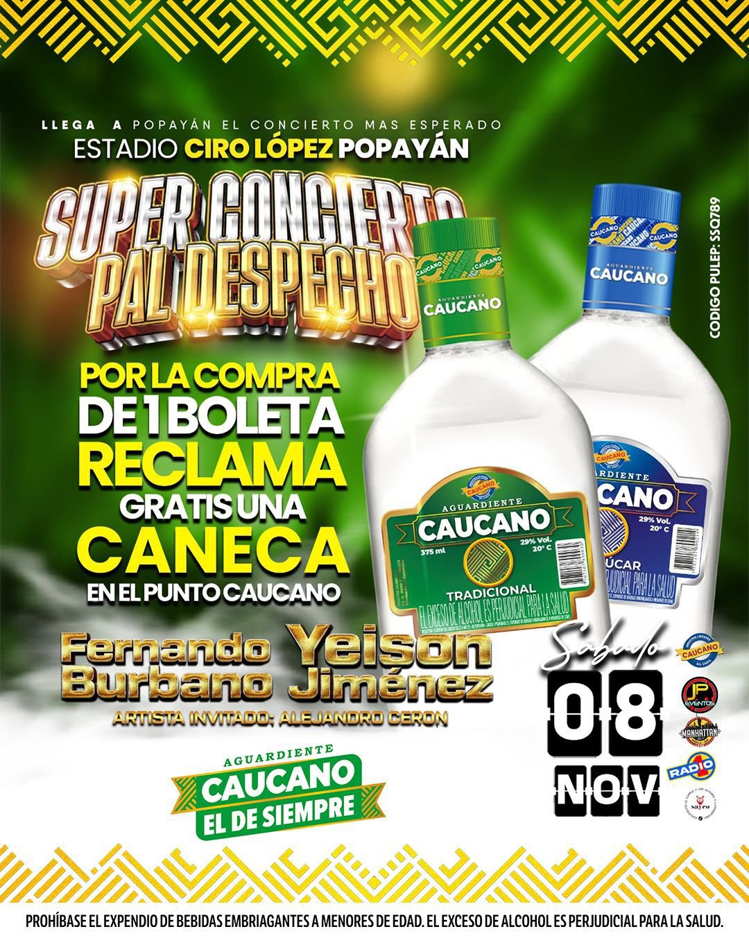 El Súper Concierto pal Despecho se vive con Aguardiente Caucano
