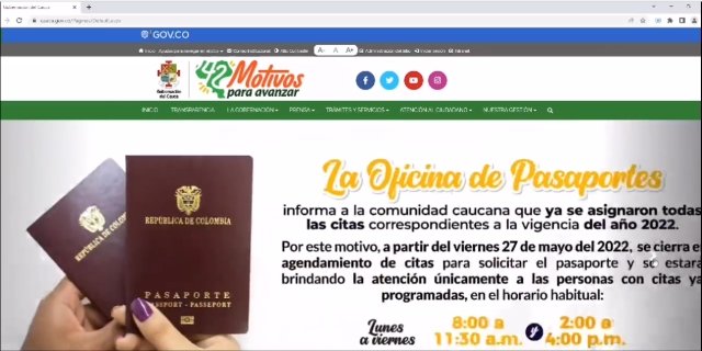 El sitio web Gobernación del Cauca, un espacio digital de participación ciudadana