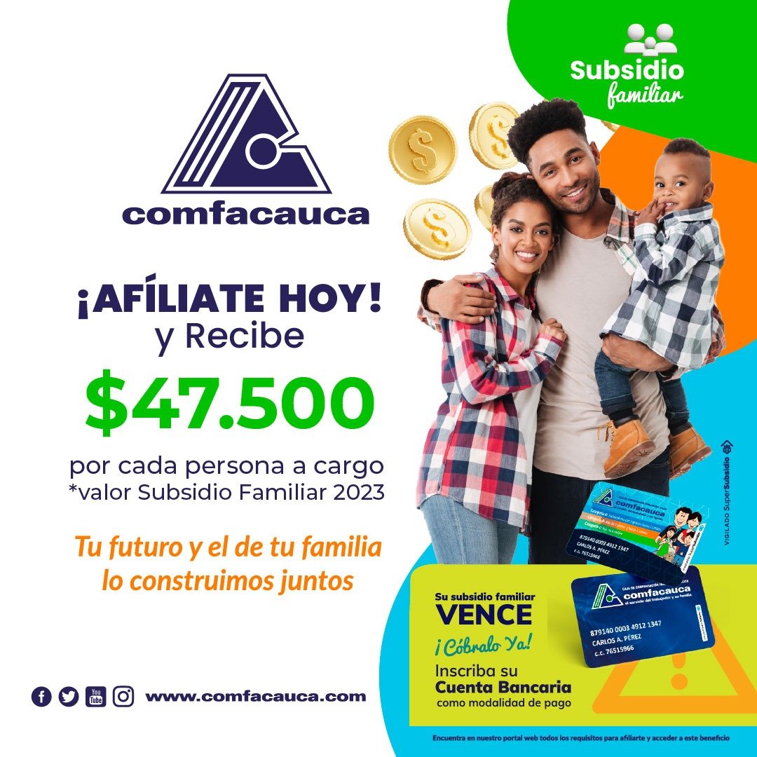 El valor de la cuota del Subsidio Familiar creció - Comfacauca