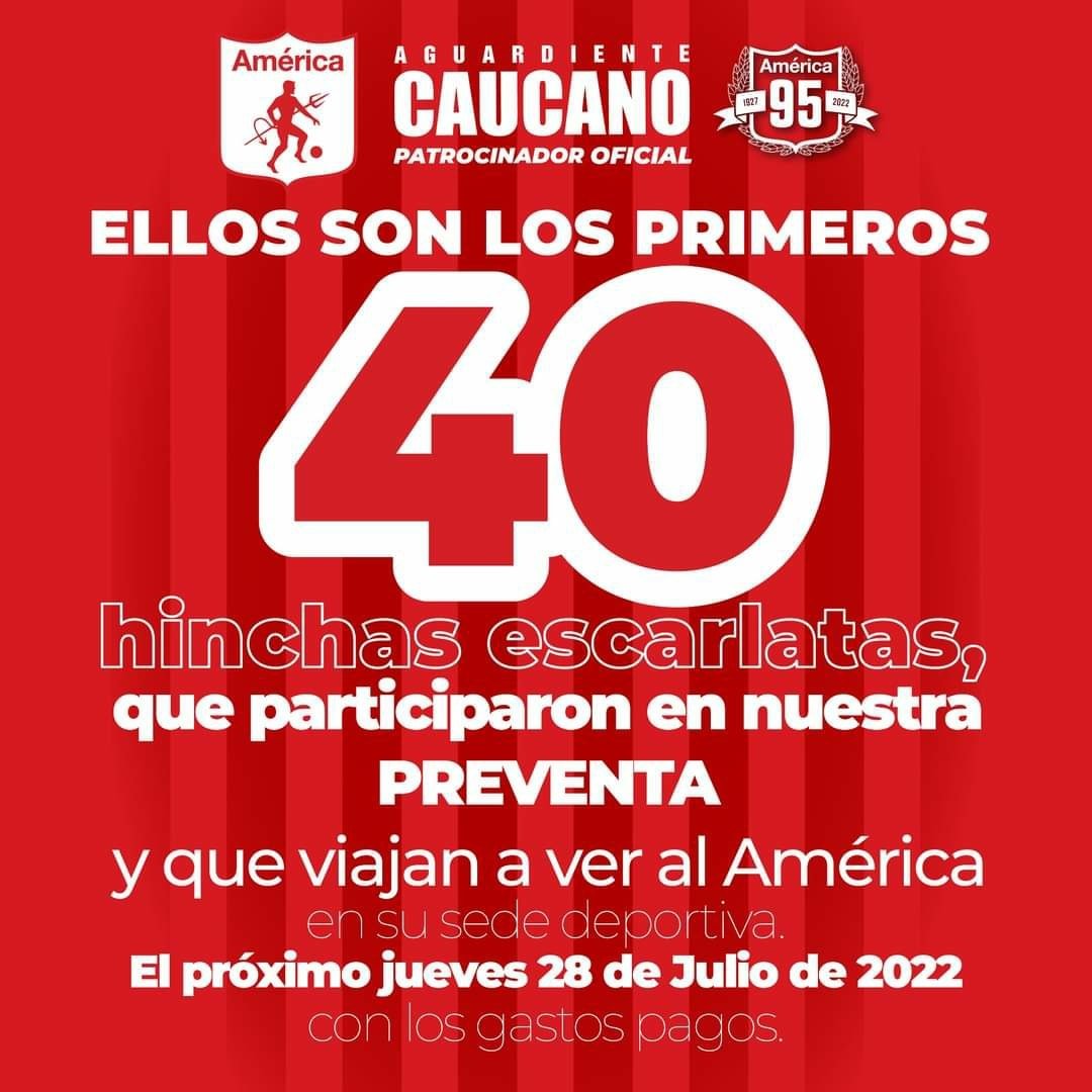 Ellos son los primeros 40 hinchas escarlatas de los 100 que viajarán a la sede deportiva del América de Cali1