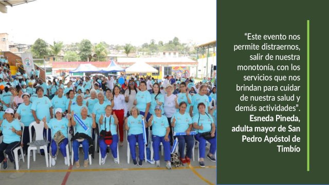 En Timbío más de 800 asistentes, participaron en el Encuentro Departamental del Adulto Mayor 2023