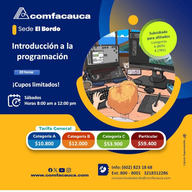 Es momento de crecer y aprender nuevas habilidades con nuestros cursos en Bordo Cauca - Comfacauca