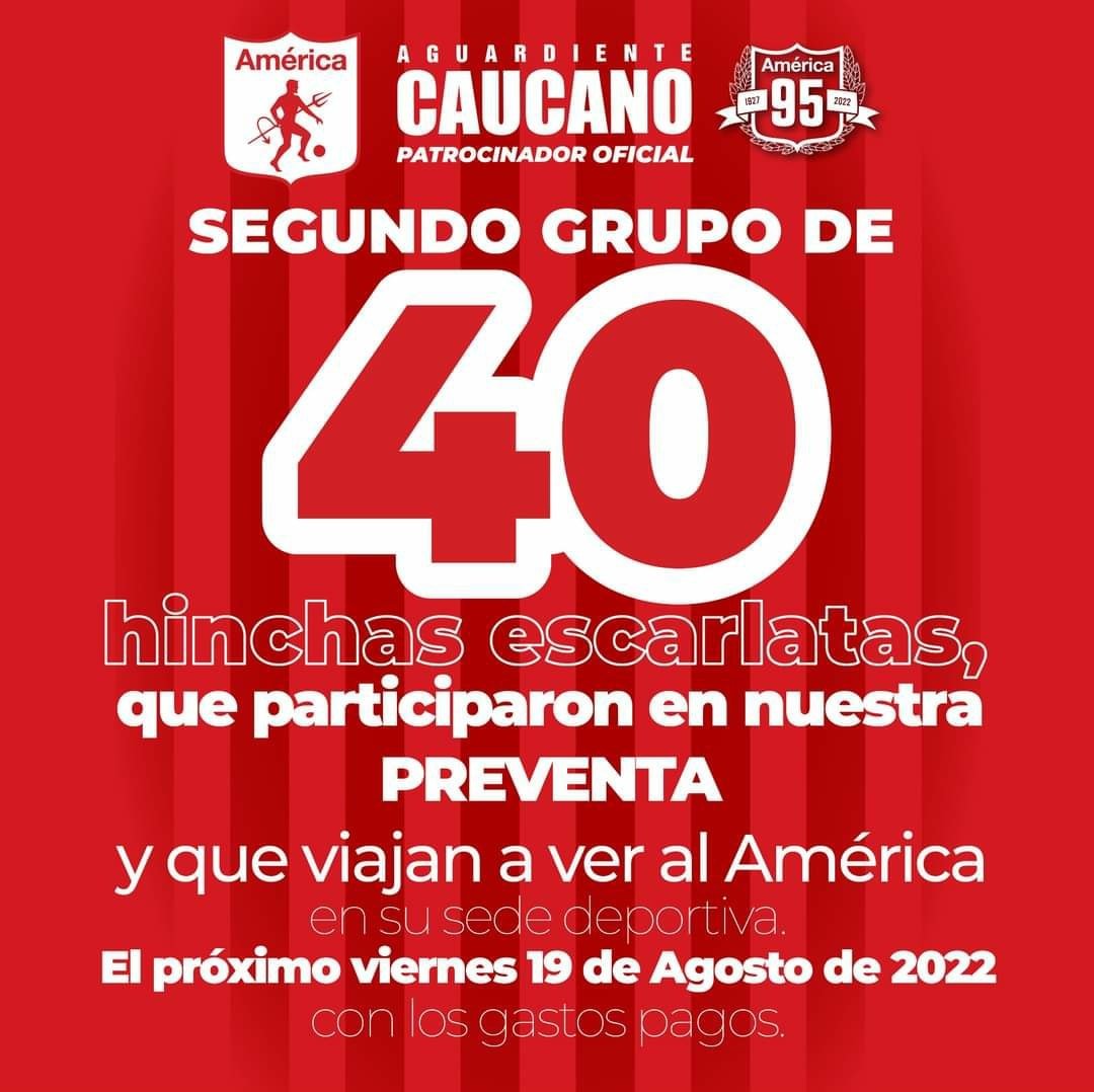 Este el segundo grupo de 40 hinchas escarlatas que viajarán a la sede deportiva del América de Cali1