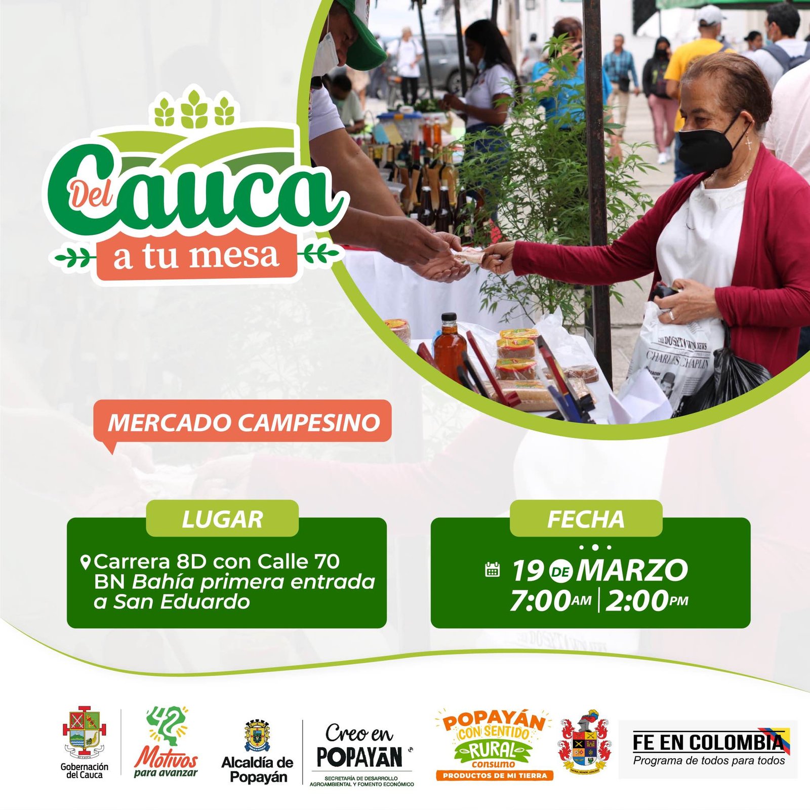 Este sábado 19 de marzo llega ‘Del Cauca a tu mesa’ al barrio San Eduardo