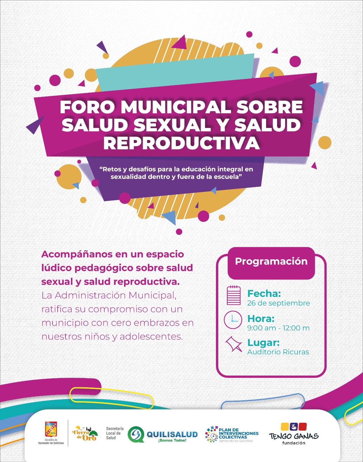 Foro Municipal sobre Salud Sexual y Reproductiva - Alcaldía Municipal Santander de Quilichao