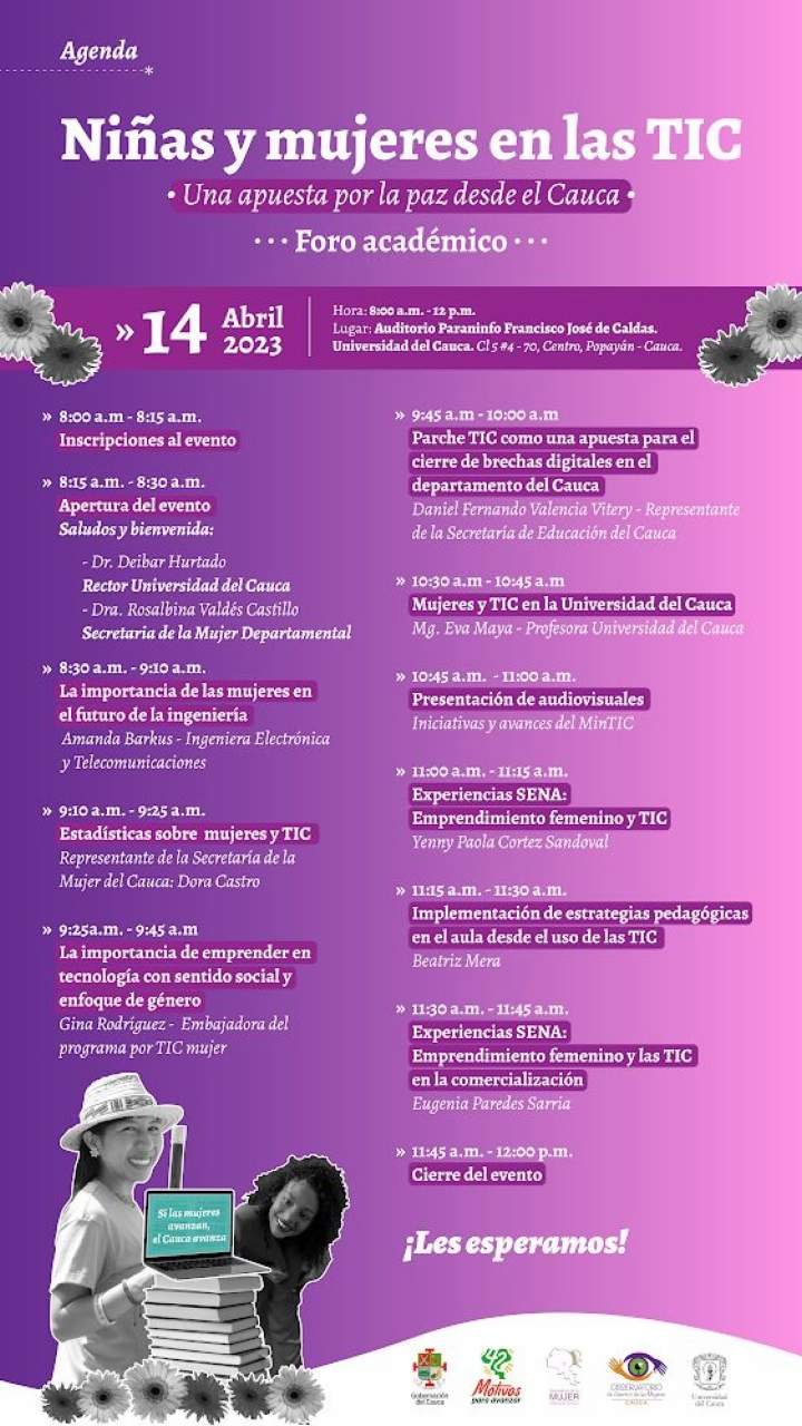 Foro académico “Niñas y mujeres en las Tic Una apuesta por La Paz desde el Cauca”-