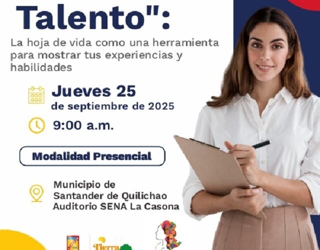 🙋🏻‍♂️ ¡Fortalece tu perfil! Asiste al taller gratuito “La Vitrina de tu Talento” en Santander de Quilichao