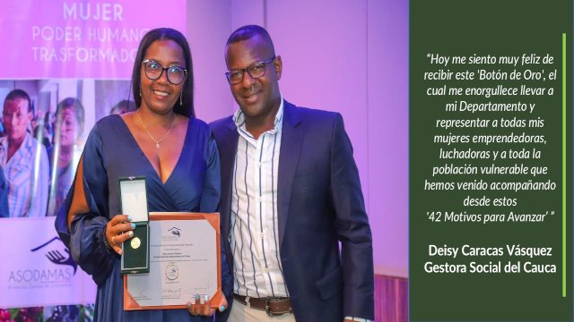 Gestora Social del Cauca recibe Botón de Oro de ASODAMAS