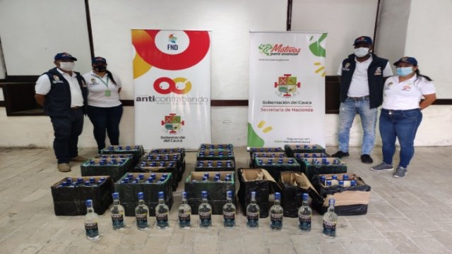 Gobernacion del Cauca decomiso aguardiente de contrabando y adulterado