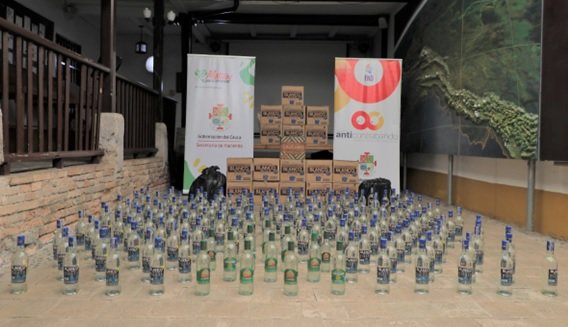 Gobernacion del Cauca decomiso aguardiente de contrabando y adulterado1