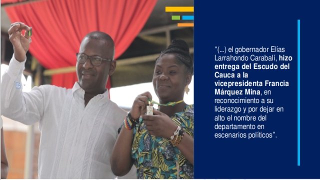 Gobernacion del Cauca participo en la entrega de mandato popular a la vicepresidenta de Colombia